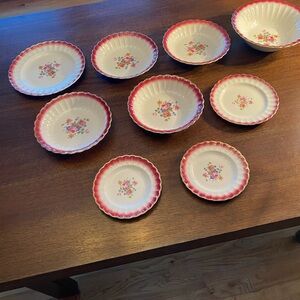 9 piece dinnerware set Goldenware by Sebring 22k pure gold plate bowl set